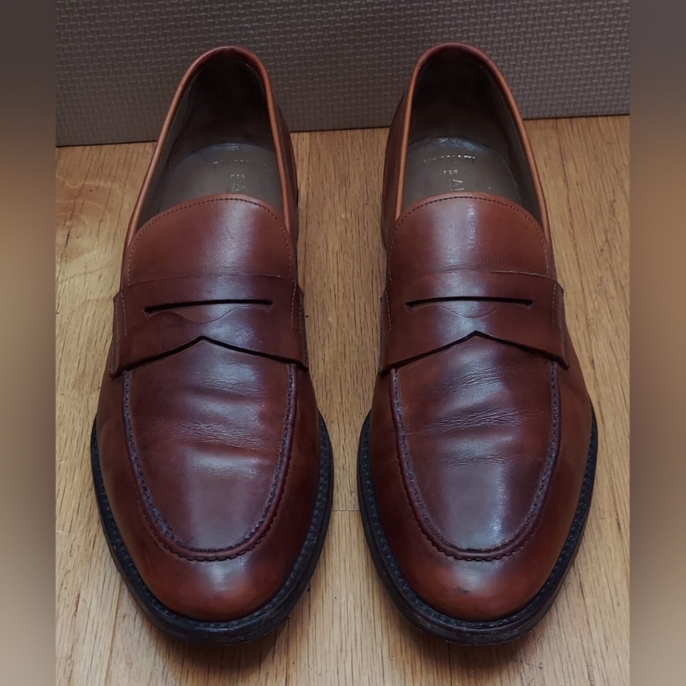 GRAVATI PER ARTHUR BEREN MEN'S TAN LEATHER PENNY LOAFERS SIZE 11.5 M MADE ITALY